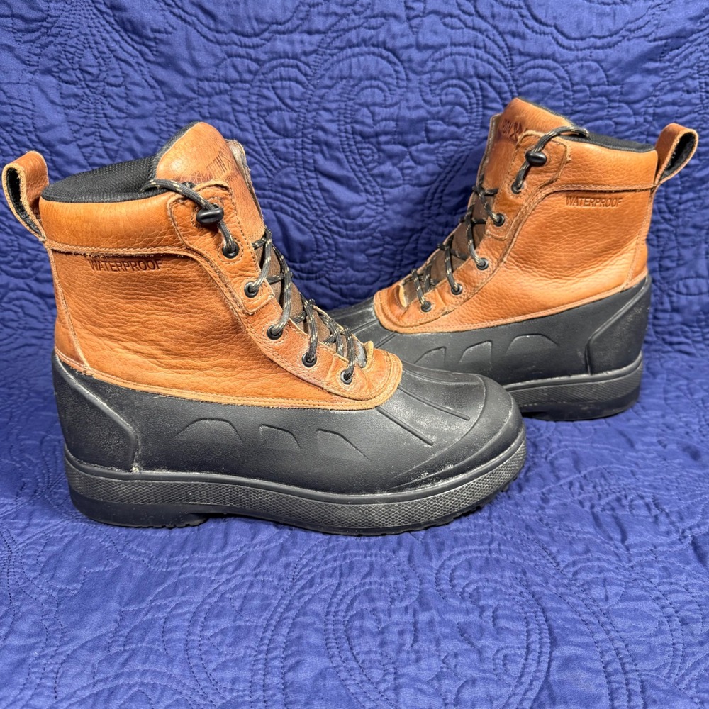 Iron Age IA9650 Mens 9EW Waterproof Duck Boots Leather Steel Toe EH Work Boots